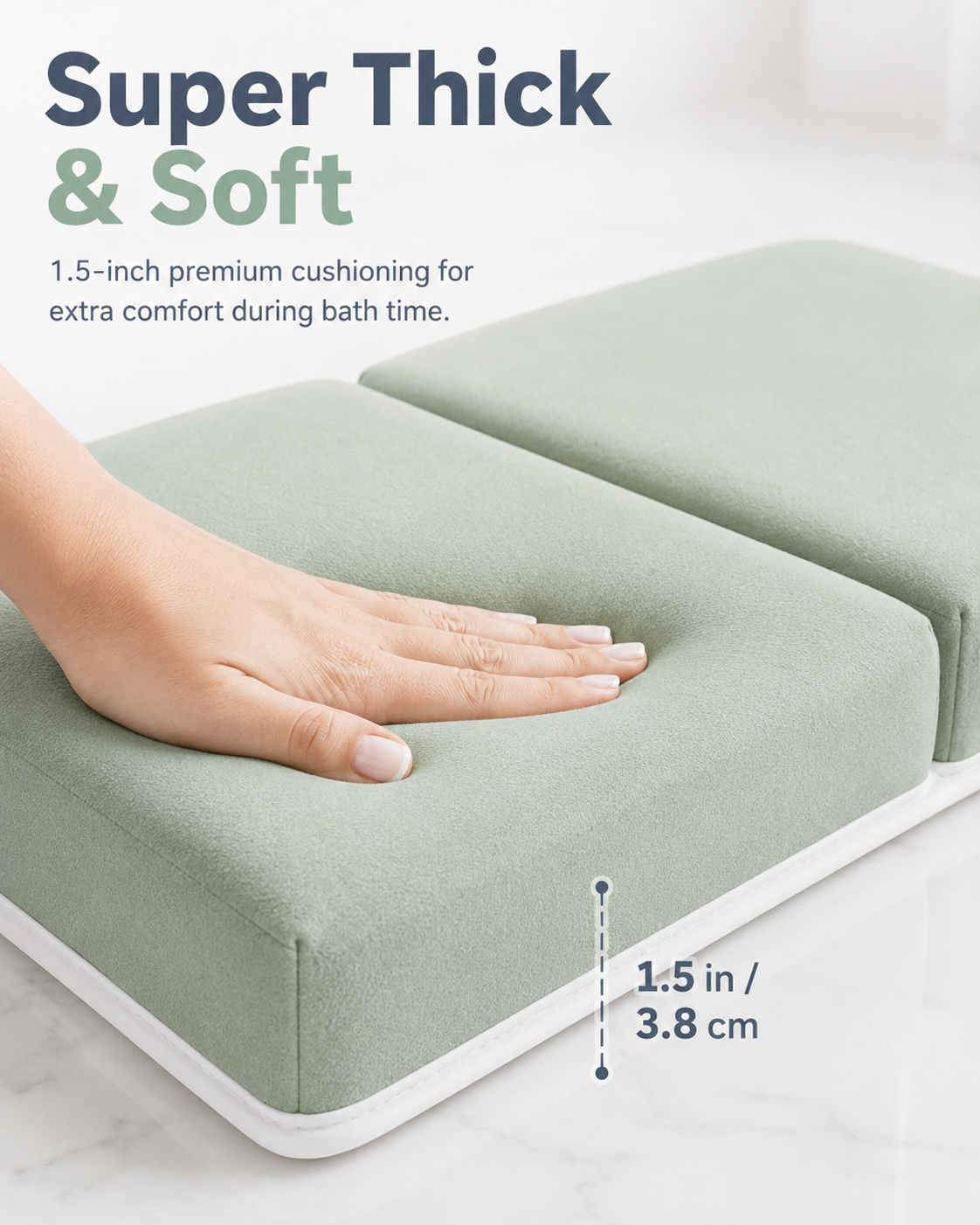 TidyMini™ BathCloud 2-in-1 Bath Kneeler & Elbow Rest — Cushioned Bath Support with 4 Storage Pockets