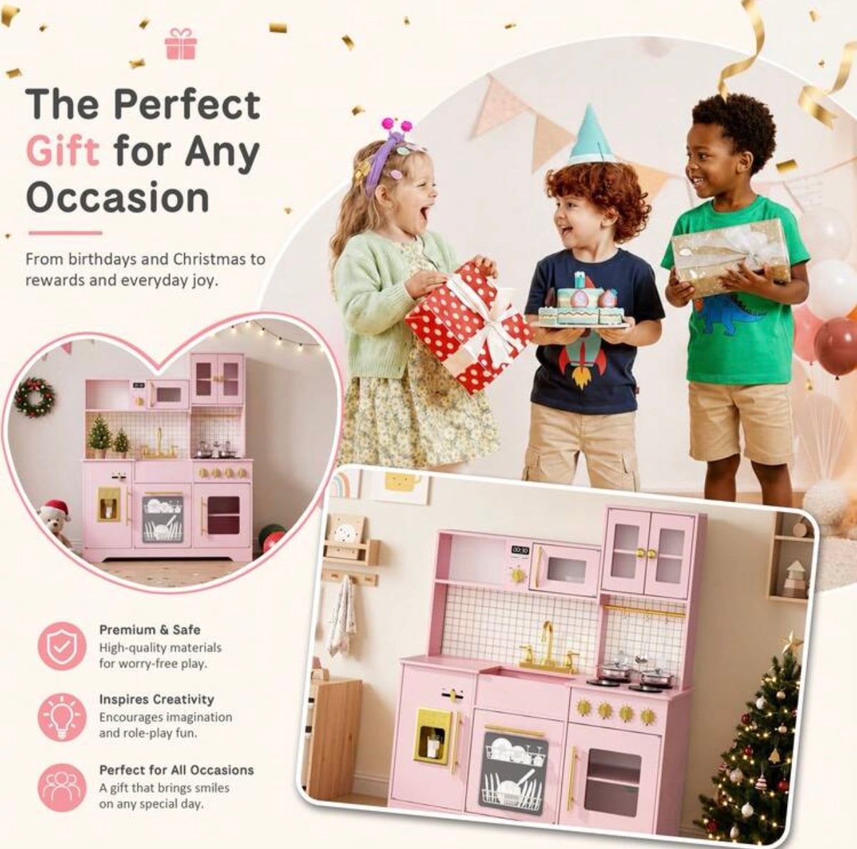 TidyMini MaisonChef™ Deluxe Interactive Play Kitchen with Ice Maker & Accessories