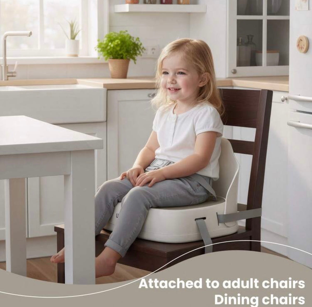 TidyMini™ GoNest Portable Booster Seat — Foldable Dining Chair Booster with 3-Point Harness & Dual Secure Straps