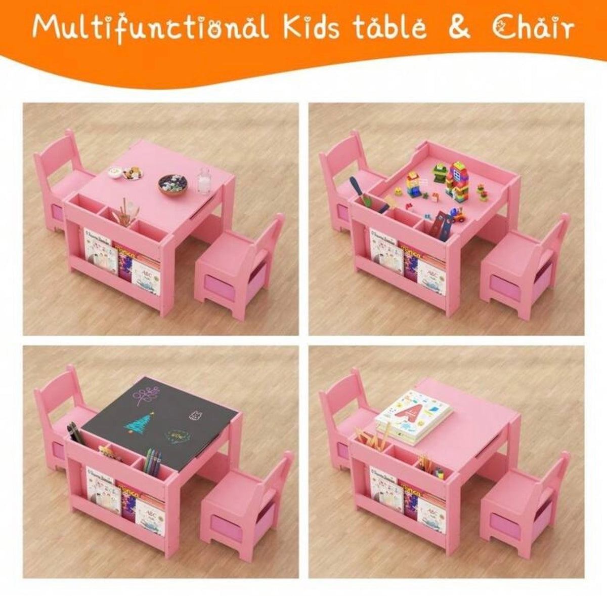 TidyMini Create & Learn™ 4-in-1 Kids Activity Table & Chair Set
