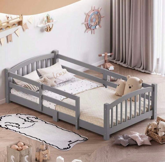 TidyMini Haven™ Montessori Floor Bed with Guardrails