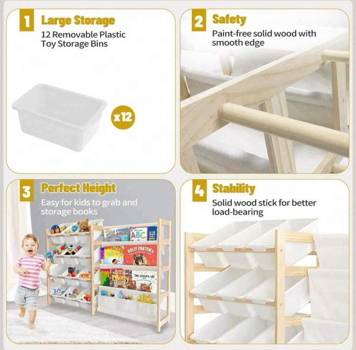 TidyMini™ StorySort 2-in-1 Toy Organizer & Sling Bookshelf