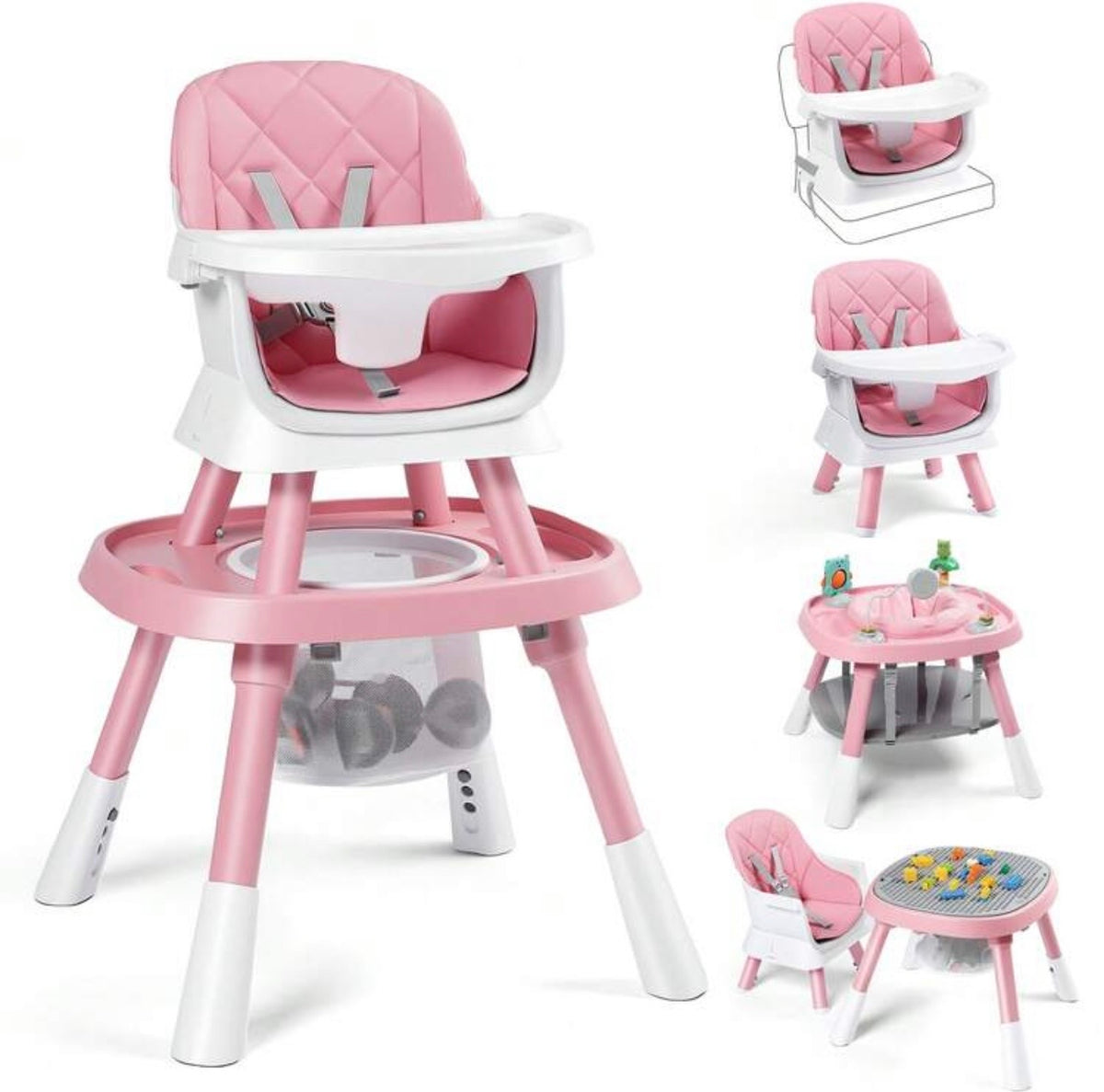 TidyMini™ EverGrow 15-in-1 Convertible High Chair — Booster Seat, Activity Center, Kids Table & Chair System