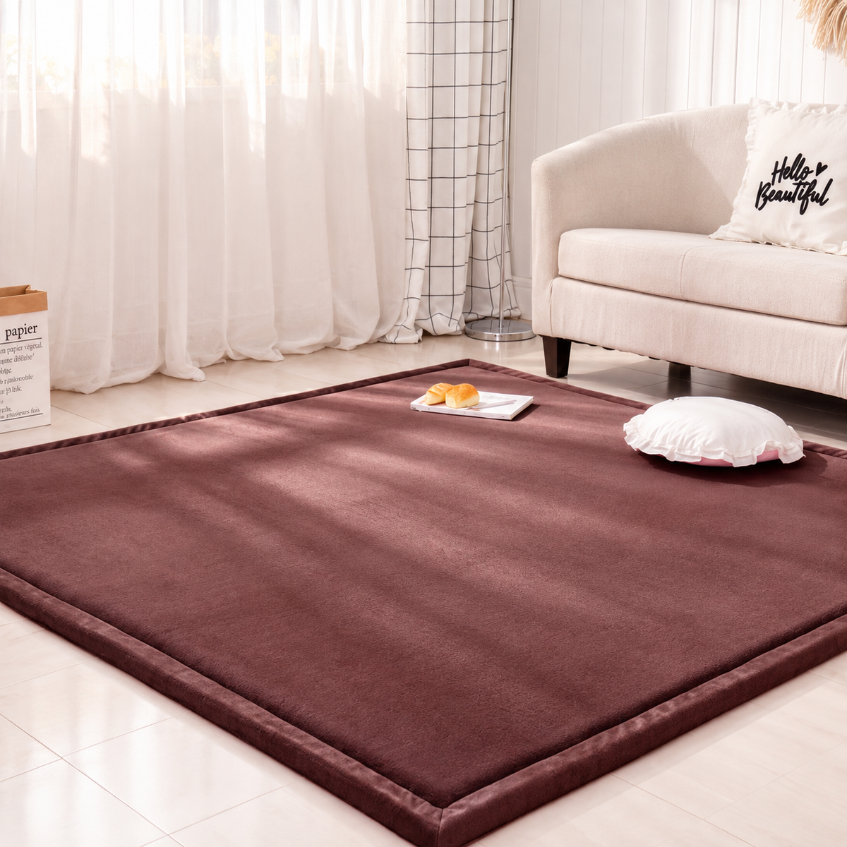TidyMini™ CozyNest 3CM Plush Padded Play Mat — Extra-Thick Cushioned Floor Mat for Playrooms, Nurseries & Playpens