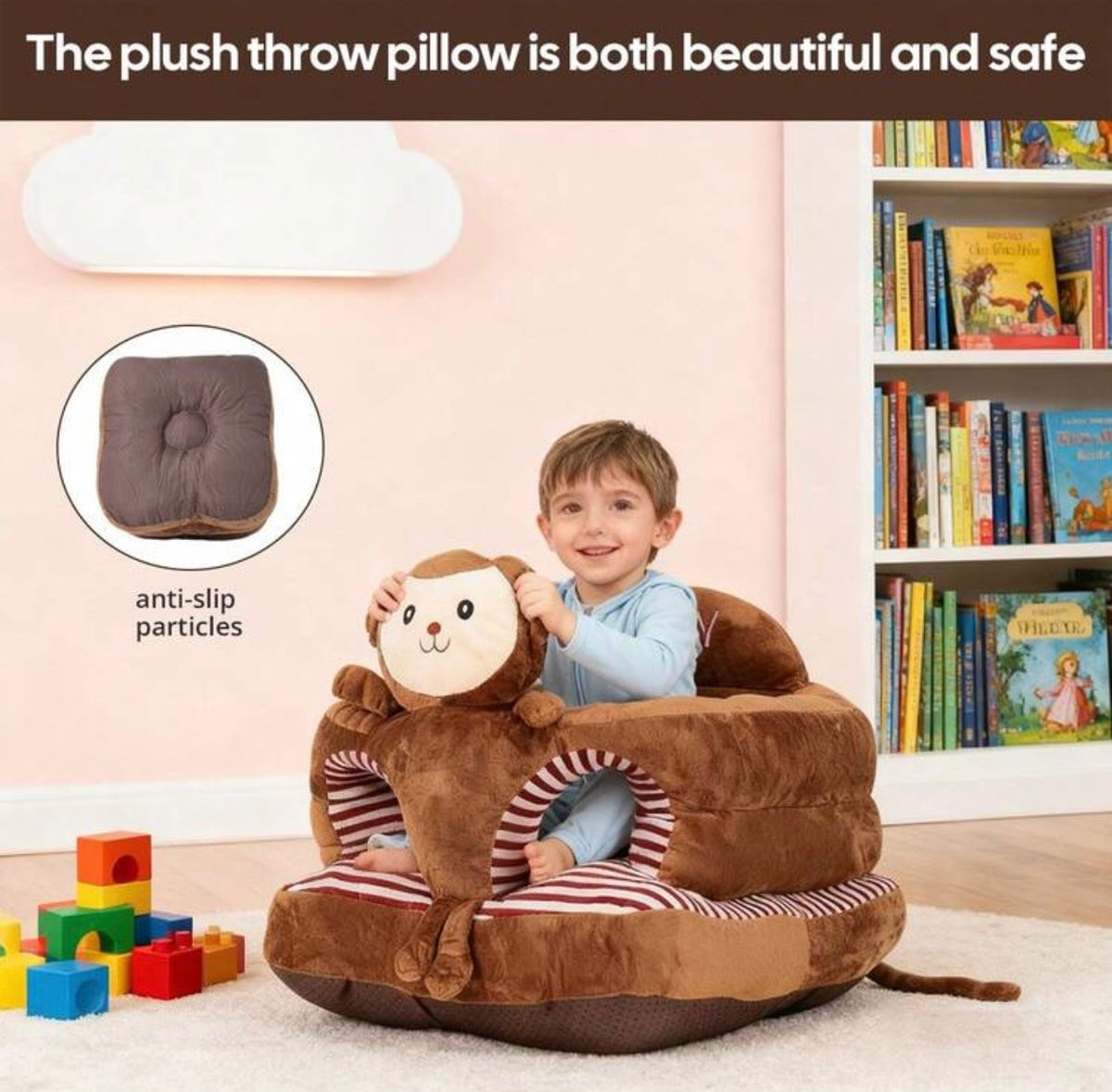 TidyMini SafariSeat™ Plush Animal Toddler Chair with Anti-Slip Base