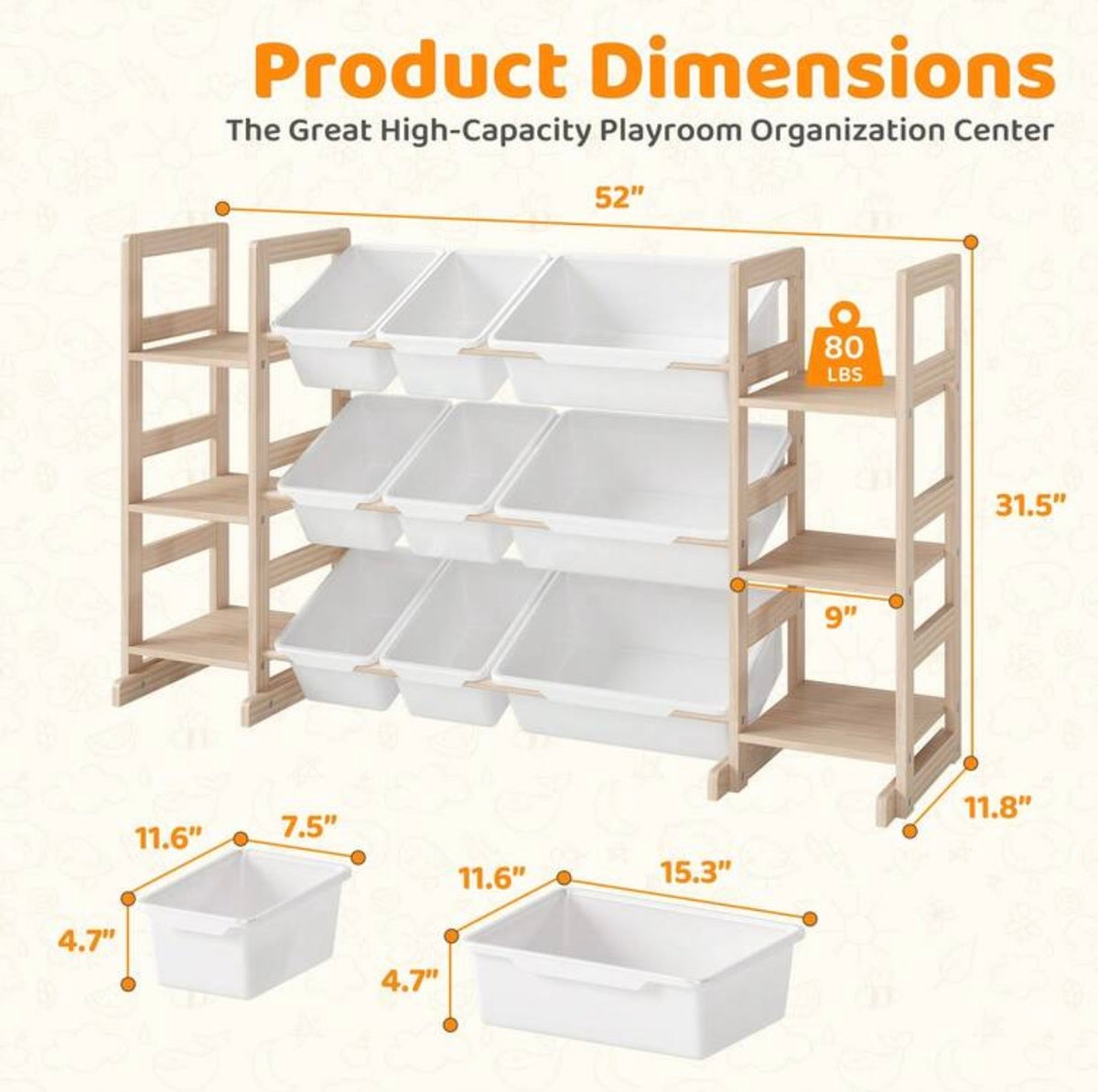 TidyMini™ Nest & Sort 3-in-1 Toy Organizer & Kids Bookshelf
