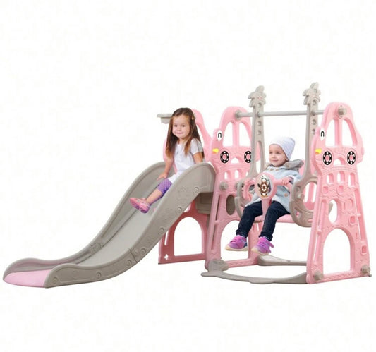 TidyMini™ AdventureNest 4-in-1 Toddler Playset — Slide, Swing, Climber & Basketball Hoop