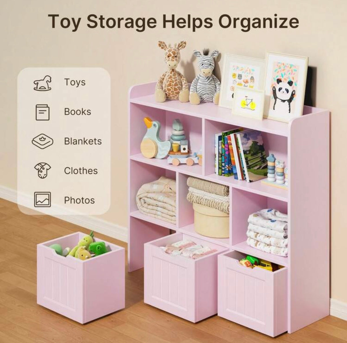 TidyMini™ HavenCube 3-Drawer Kids Toy & Book Organizer