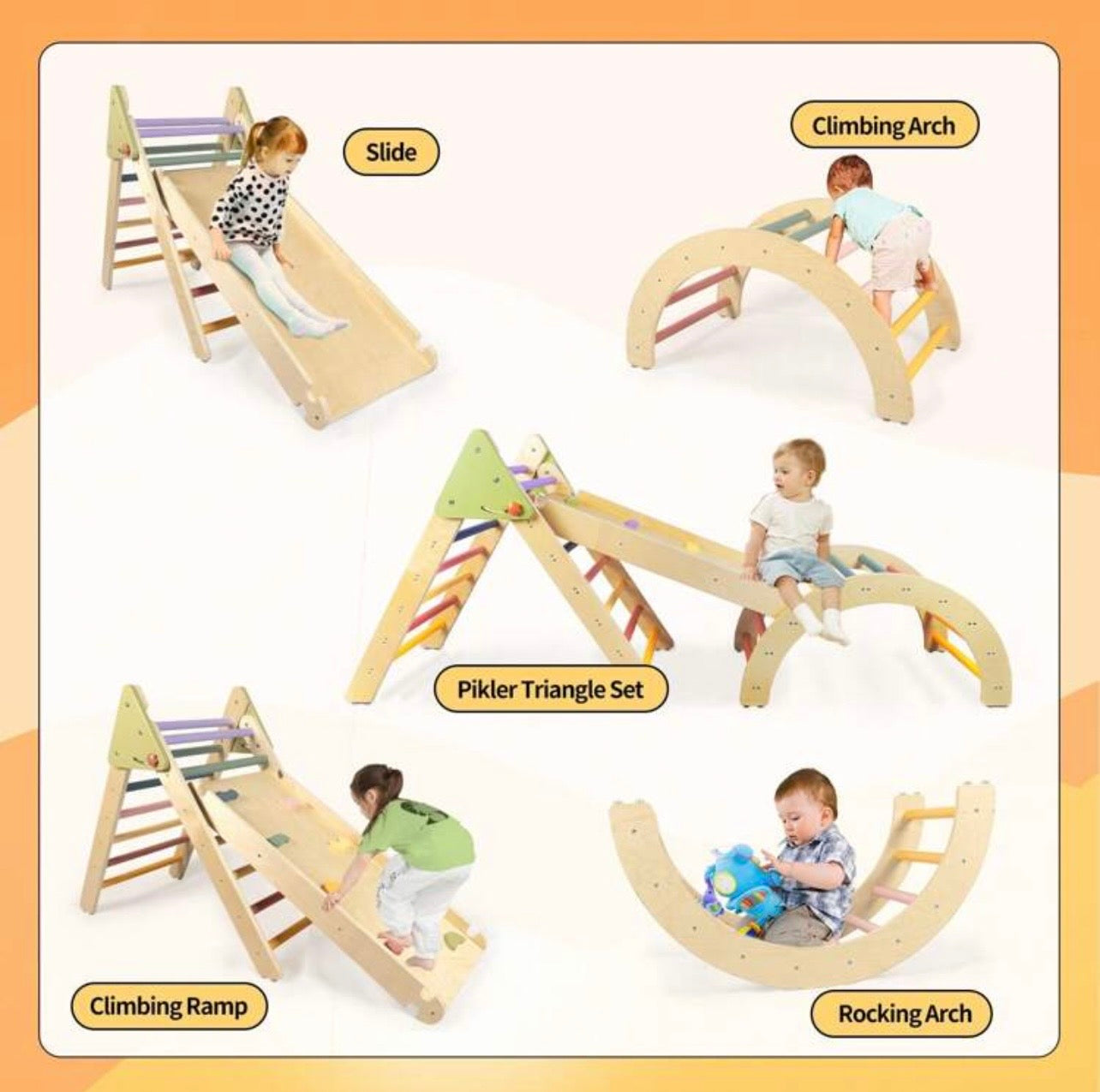 TidyMini™ 5-in-1 Montessori Wooden Climbing Set
