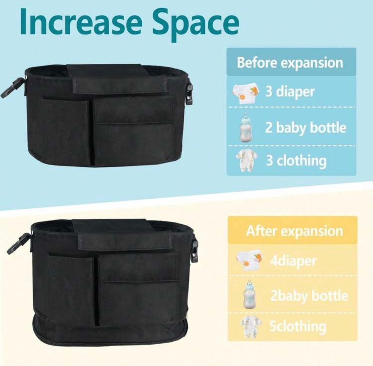 TidyMini™ StrollMate Expandable Stroller Caddy
