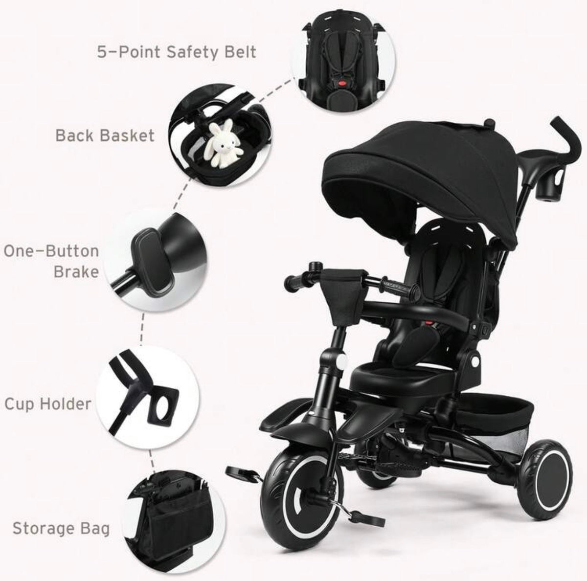 TidyMini AdventureRide™ 8-in-1 Grow-With-Me Stroller Trike