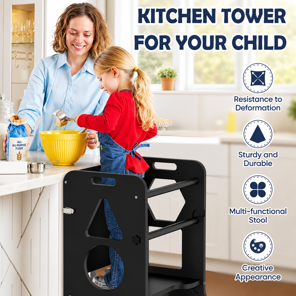 TidyMini™ GrowWithMe 3-in-1 Convertible Learning Tower & Activity Table