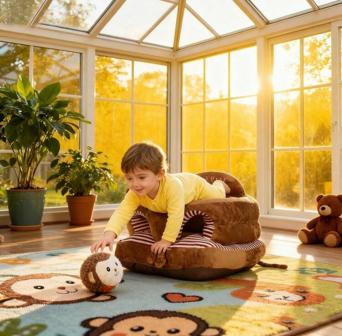 TidyMini SafariSeat™ Plush Animal Toddler Chair with Anti-Slip Base