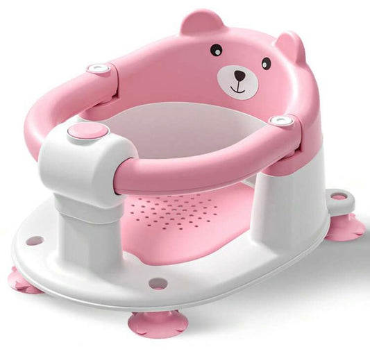 TidyMini™ BearHug Baby Bath Seat — Adjustable Support Seat with Soft Cushion & 4 Suction Cups