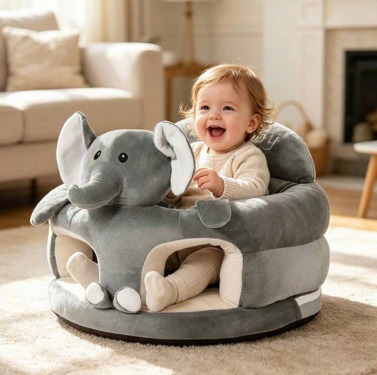 TidyMini SafariSeat™ Plush Animal Toddler Chair with Anti-Slip Base