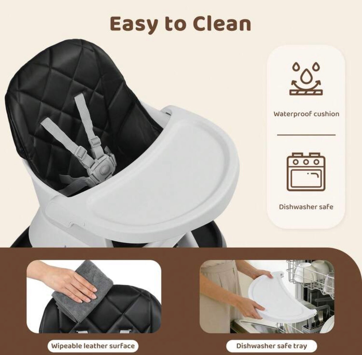 TidyMini™ EverGrow 15-in-1 Convertible High Chair — Booster Seat, Activity Center, Kids Table & Chair System