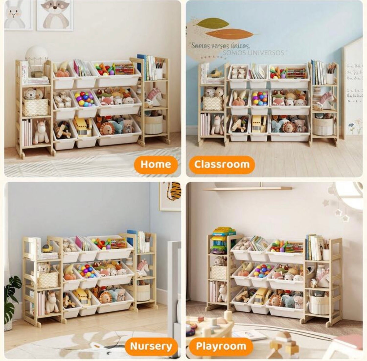TidyMini™ Nest & Sort 3-in-1 Toy Organizer & Kids Bookshelf