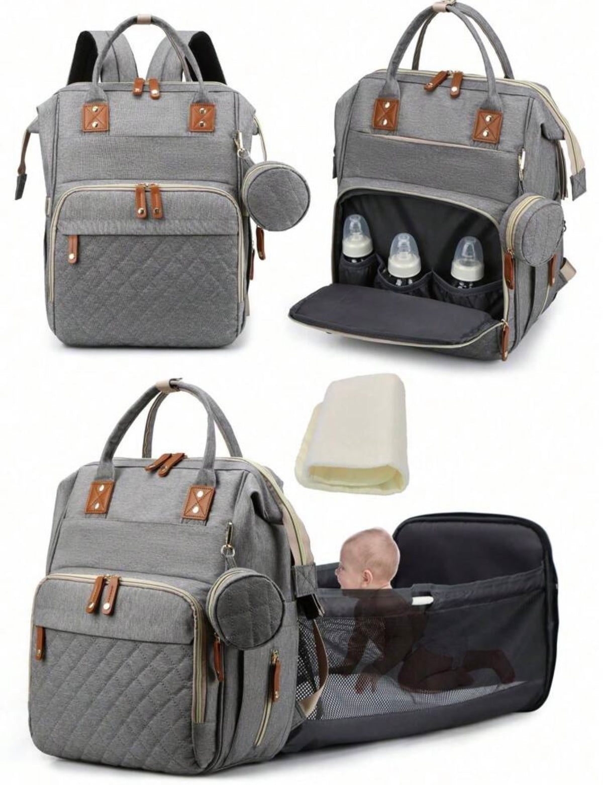 TidyMini™ CarryNest 4-in-1 Diaper Backpack & Portable Changing Station