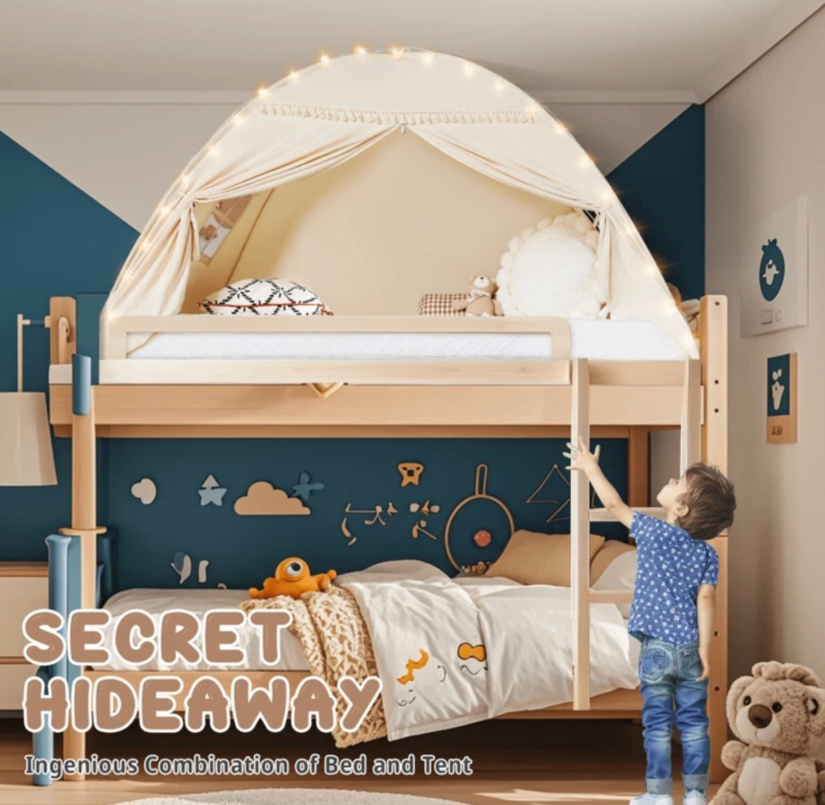 TidyMini DreamDen™ Twin Bed Tent & Cozy Kids Hideaway