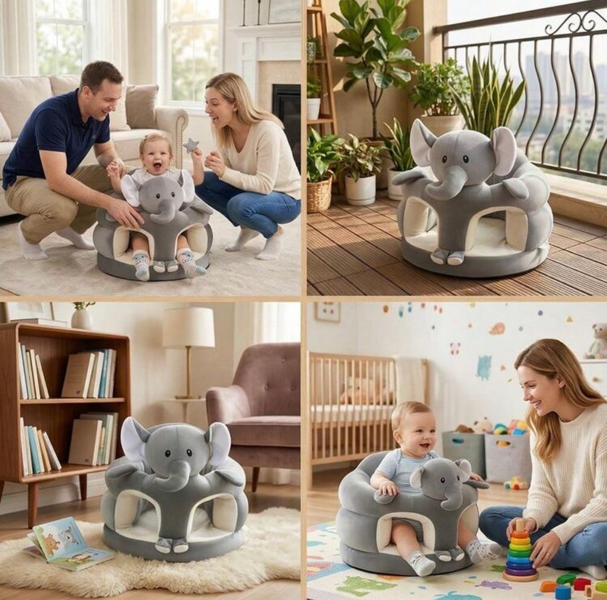 TidyMini SafariSeat™ Plush Animal Toddler Chair with Anti-Slip Base