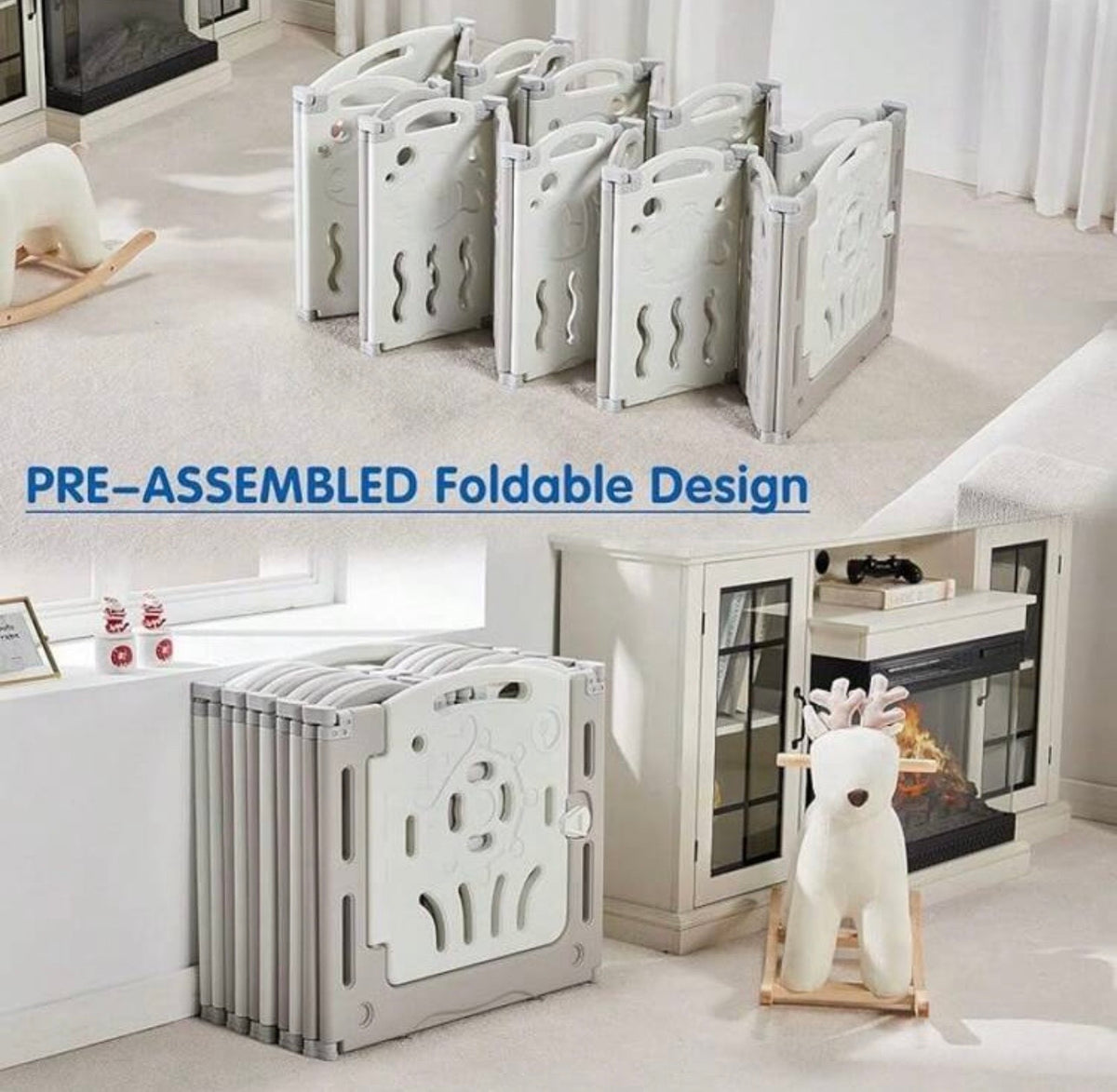 TidyMini™ FlexiNest Modular Baby Playpen — Foldable 14/18-Panel Play Space with Interactive Activity Panel
