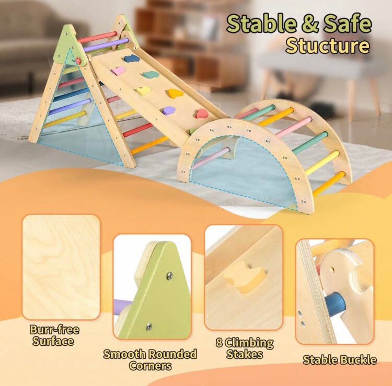 TidyMini™ 5-in-1 Montessori Wooden Climbing Set