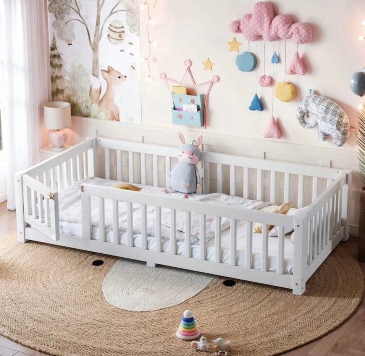 TidyMini CozyNest™ Montessori Floor Bed with Safety Rails