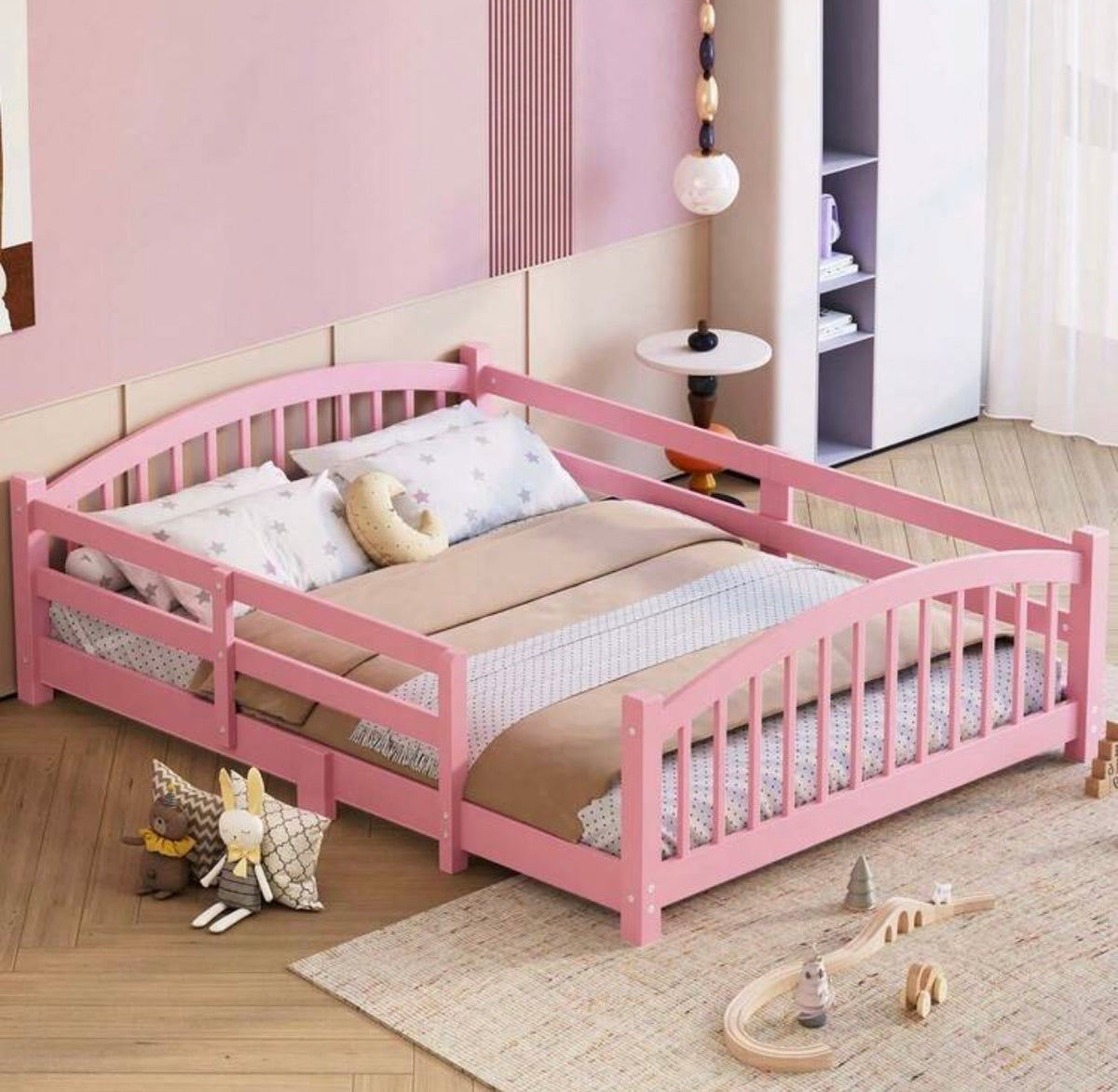 TidyMini Haven™ Montessori Floor Bed with Guardrails