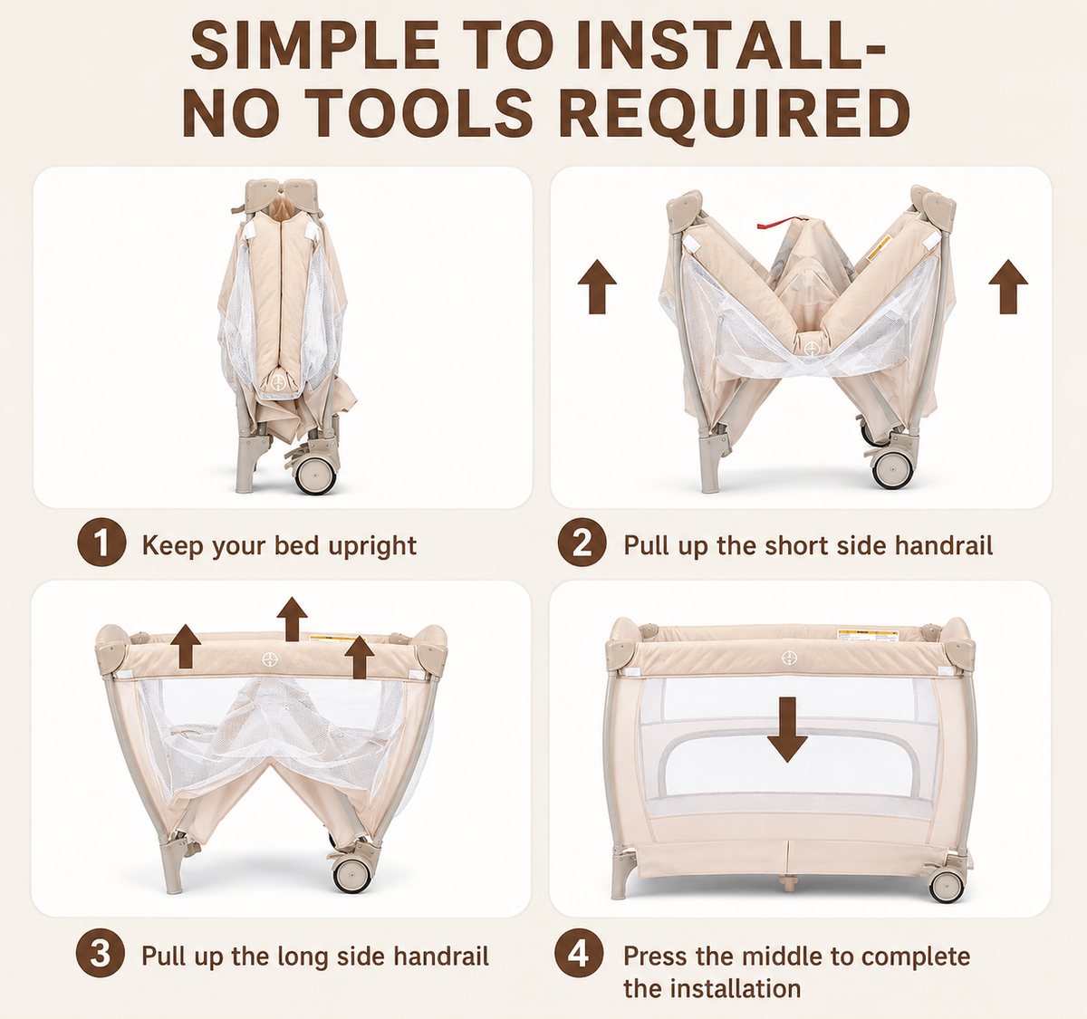 TidyMini™ Nest & Go 5-in-1 Baby Playard with Bassinet, Changing Station & Canopy