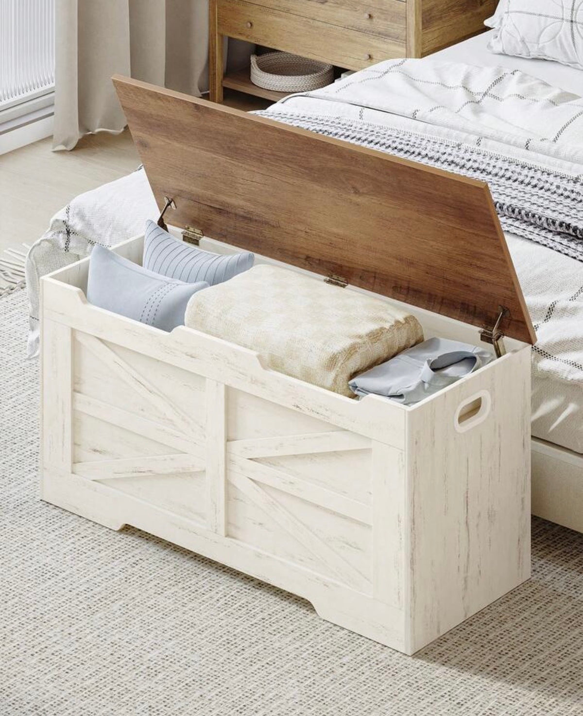 TidyMini™ Haven Toy Storage Bench – Large-Capacity Toy Chest & Nursery Seat