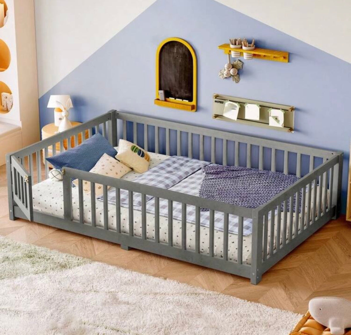 TidyMini CozyNest™ Montessori Floor Bed with Safety Rails