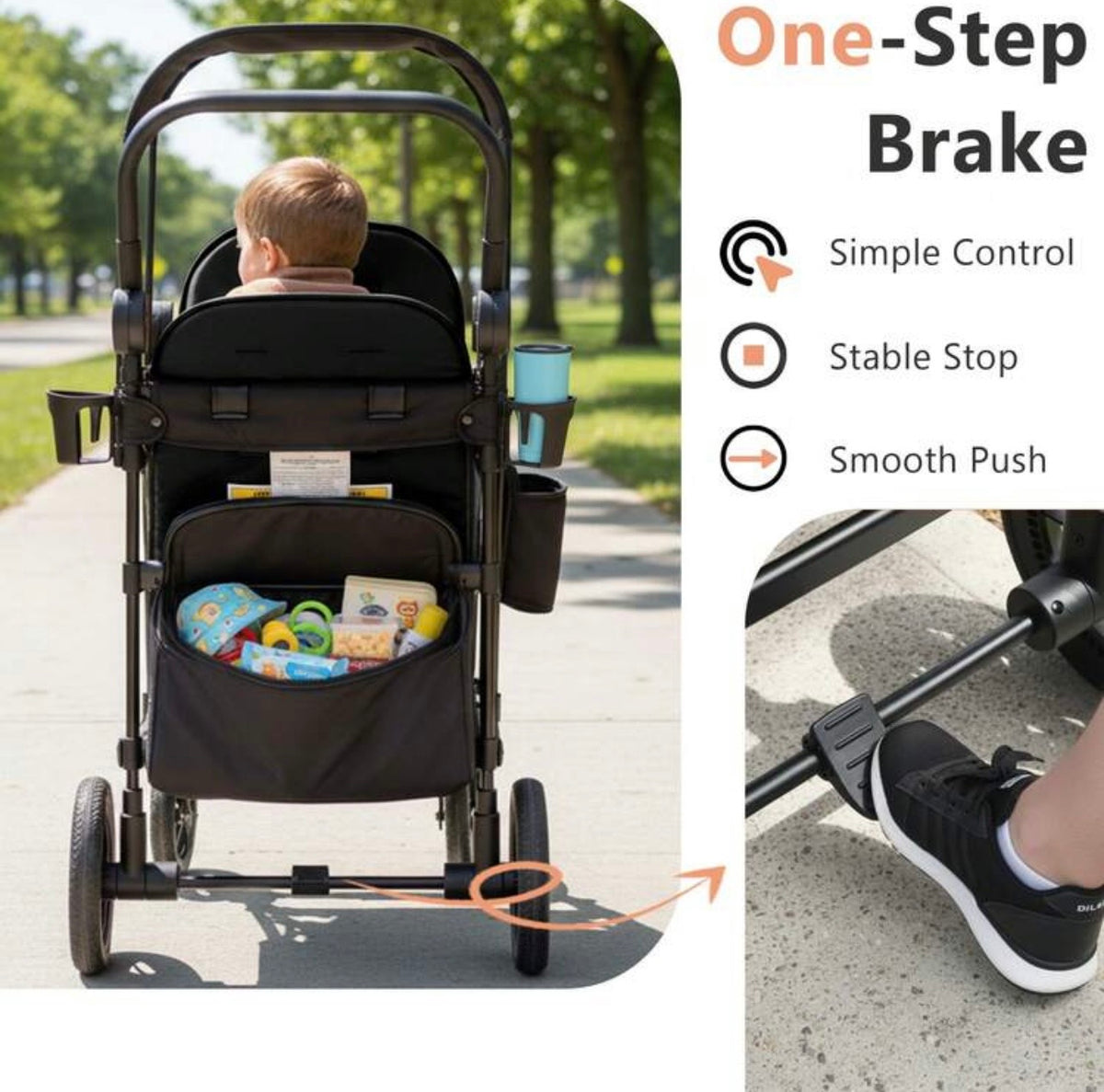 TidyMini TrailNest™ 4-in-1 Double Stroller Wagon