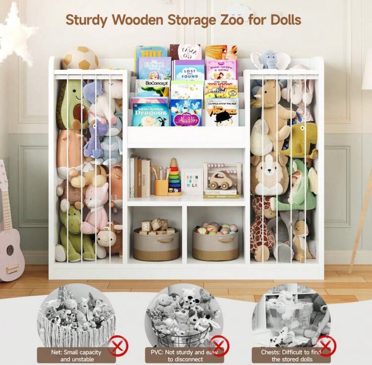 TidyMini™ WonderZoo 3-in-1 Kids Toy Organizer & Bookshelf