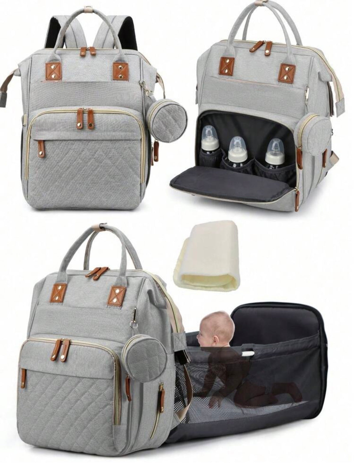 TidyMini™ CarryNest 4-in-1 Diaper Backpack & Portable Changing Station