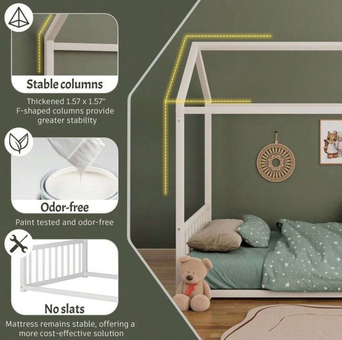 TidyMini DreamHouse™ Full-Size Montessori Floor Bed