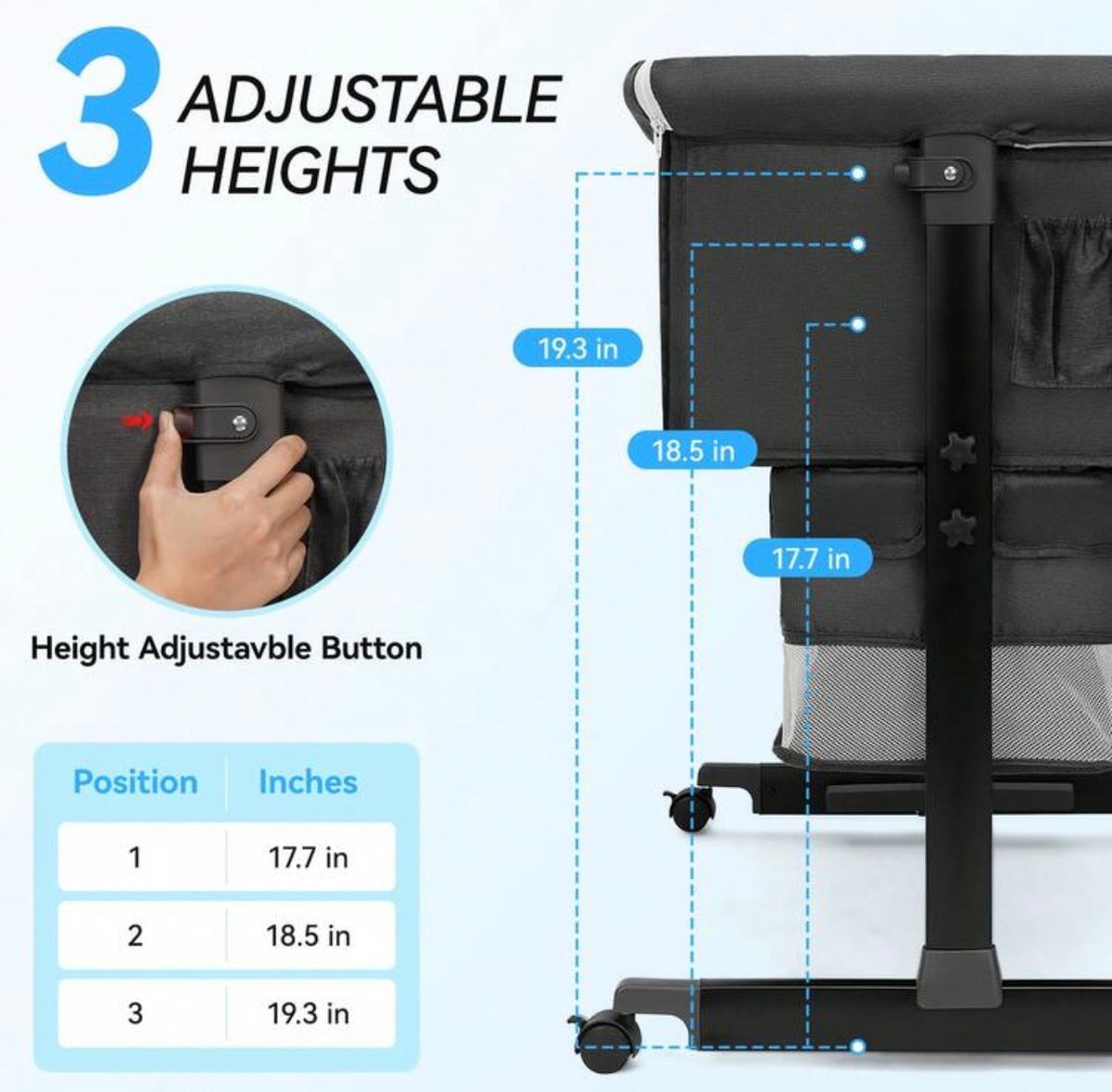 TidyMini™ DreamGlide 3-in-1 Bedside Bassinet