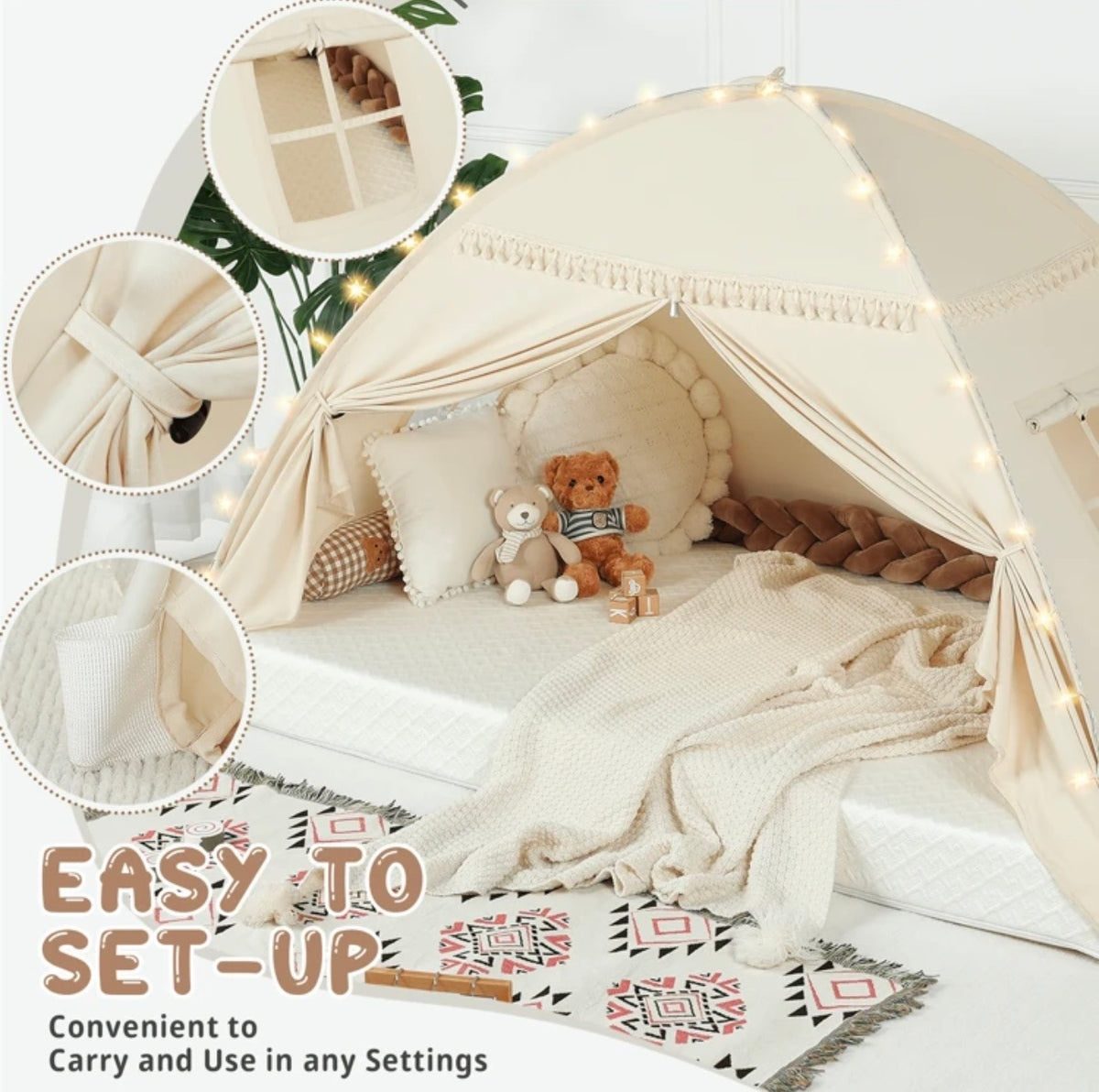 TidyMini DreamDen™ Twin Bed Tent & Cozy Kids Hideaway