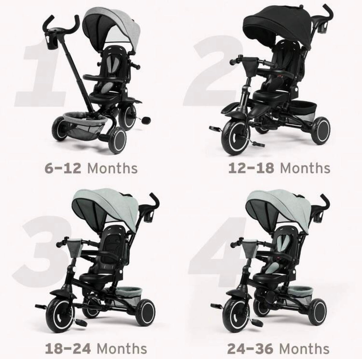 TidyMini AdventureRide™ 8-in-1 Grow-With-Me Stroller Trike