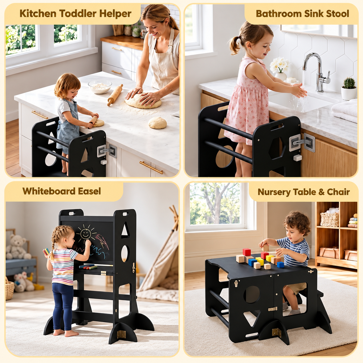 TidyMini™ GrowWithMe 3-in-1 Convertible Learning Tower & Activity Table