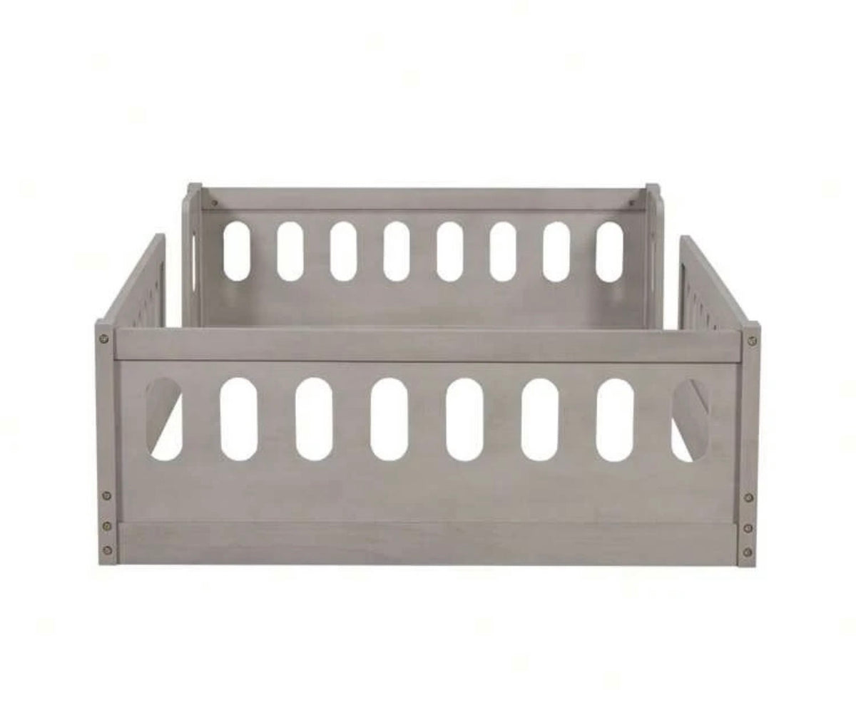 TidyMini Haven™ Twin Montessori Floor Bed with Guardrails
