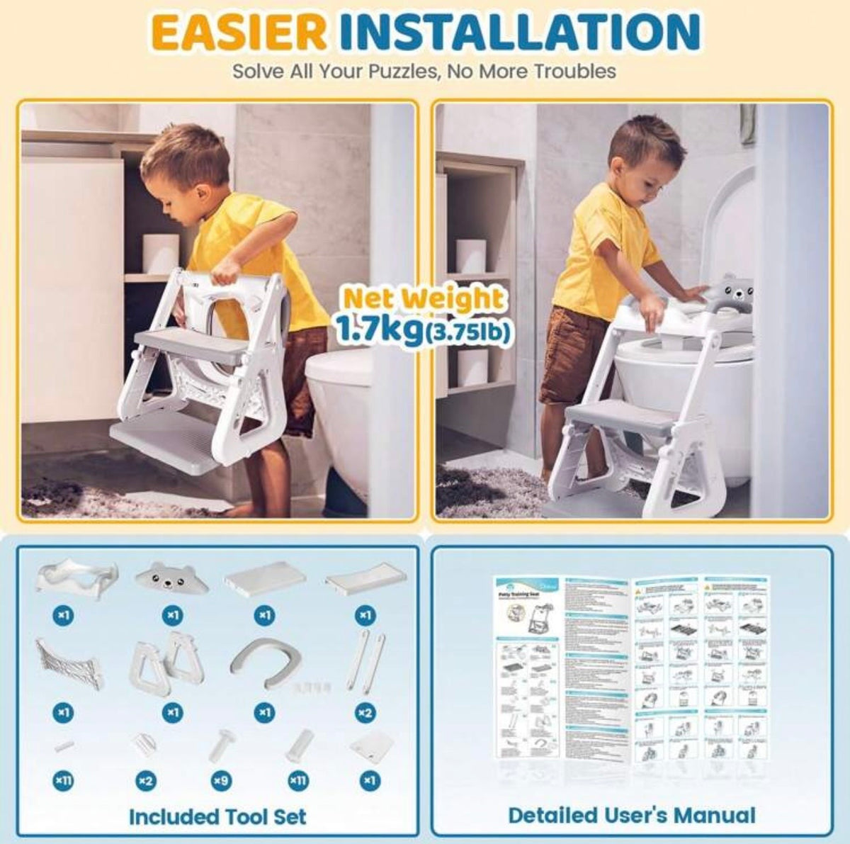 TidyMini™ Step & Go 3-in-1 Potty Training Seat & Step Stool