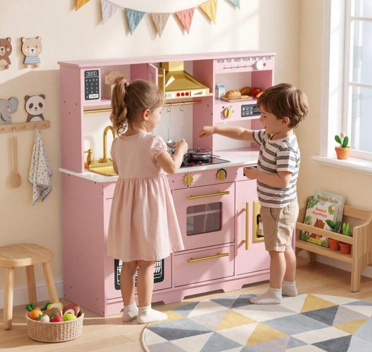 TidyMini RoséChef™ Interactive Play Kitchen with Lights, Sounds & Ice Maker