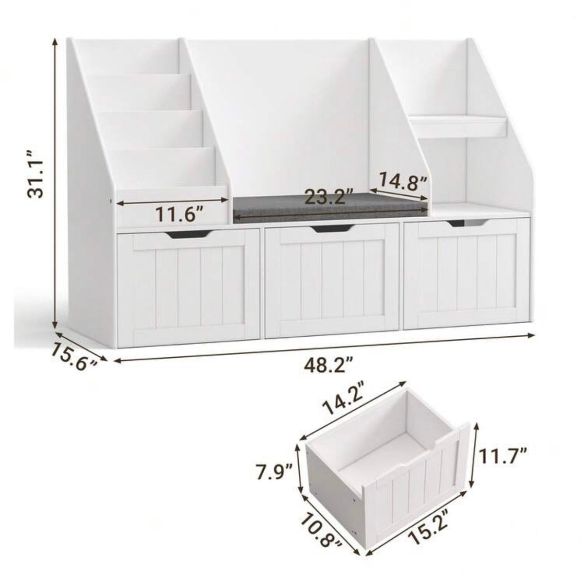 TidyMini StoryNest™ Kids Reading Nook & Toy Storage Organizer