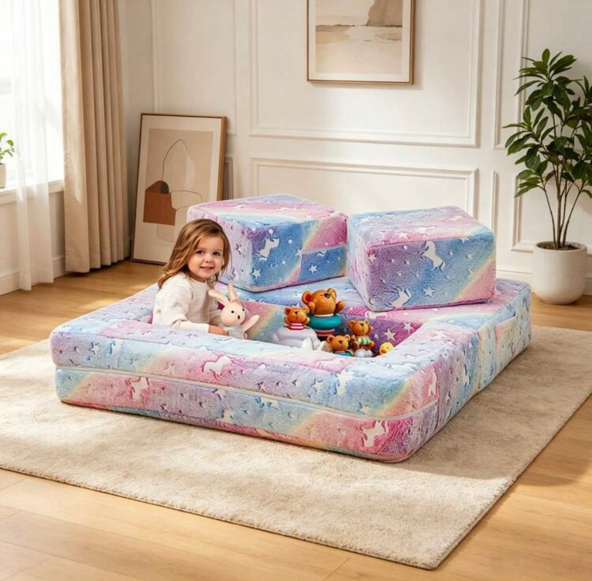 TidyMini™ PlayNest™ Modular Kids Sofa & Convertible Floor Lounger