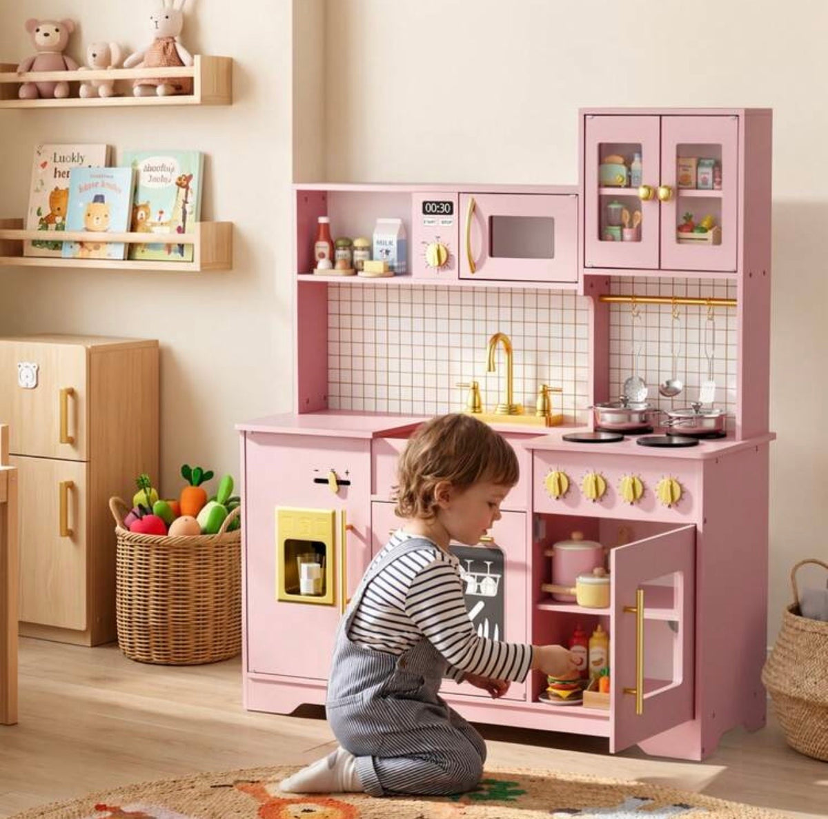 TidyMini MaisonChef™ Deluxe Interactive Play Kitchen with Ice Maker & Accessories
