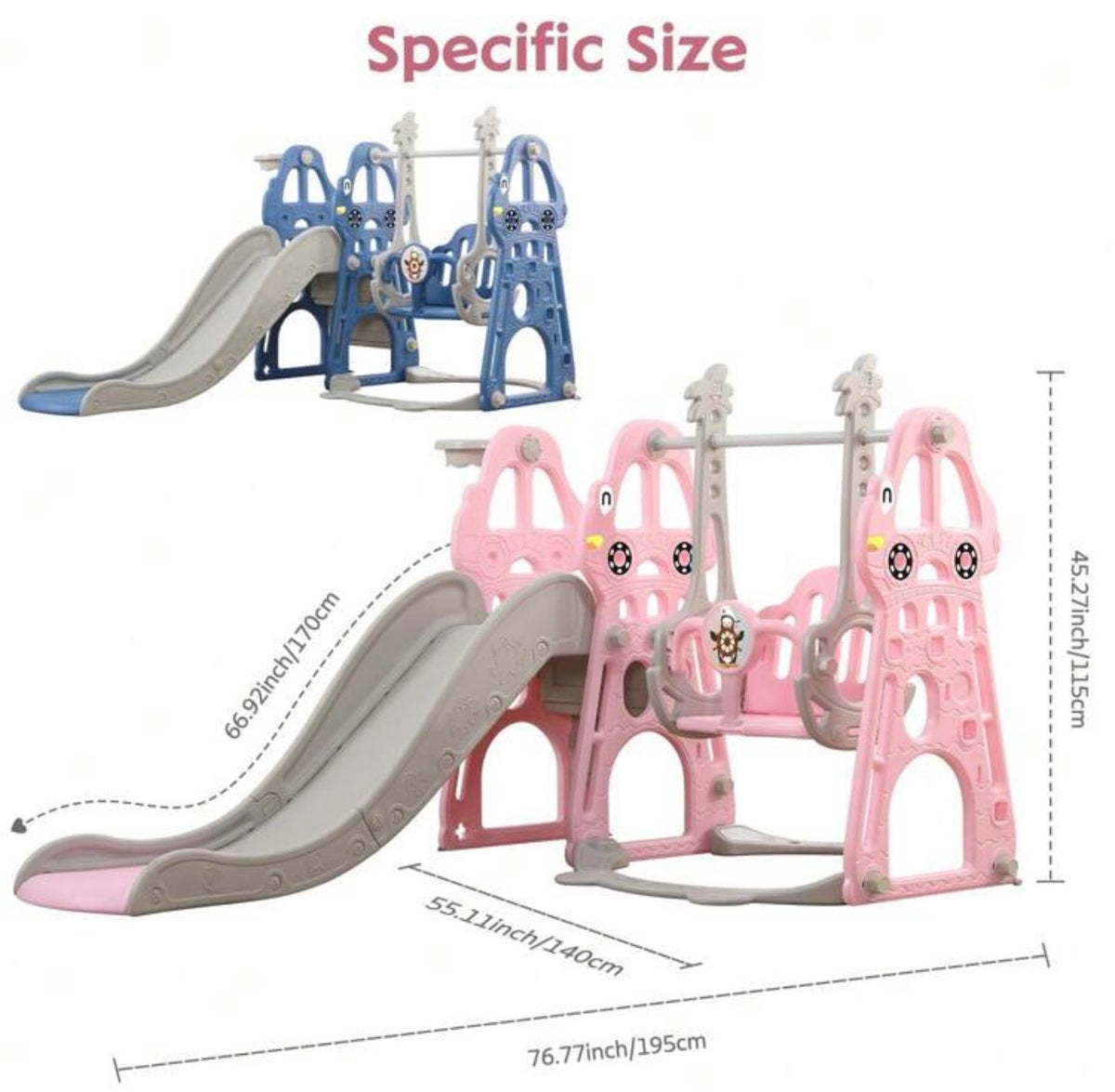 TidyMini™ AdventureNest 4-in-1 Toddler Playset — Slide, Swing, Climber & Basketball Hoop