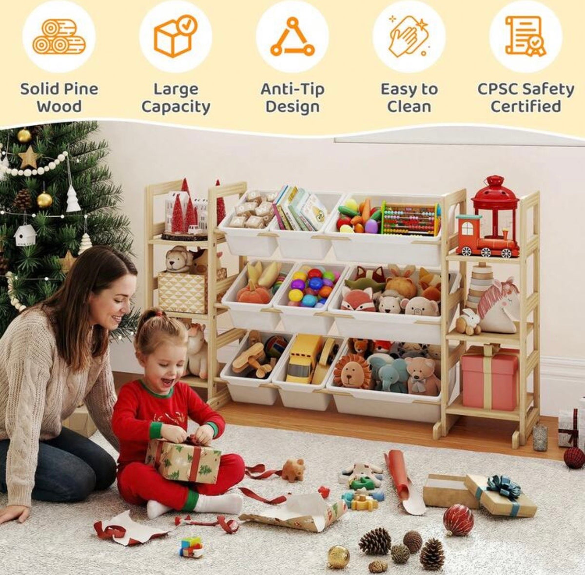 TidyMini™ Nest & Sort 3-in-1 Toy Organizer & Kids Bookshelf