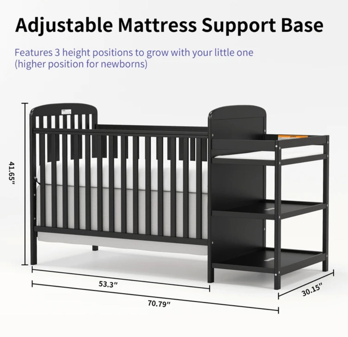 TidyMini™ EverNest 3-in-1 Convertible Crib & Changing Station