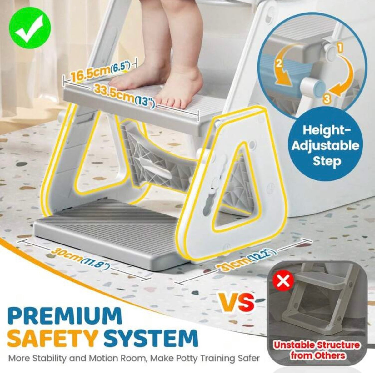 TidyMini™ Step & Go 3-in-1 Potty Training Seat & Step Stool