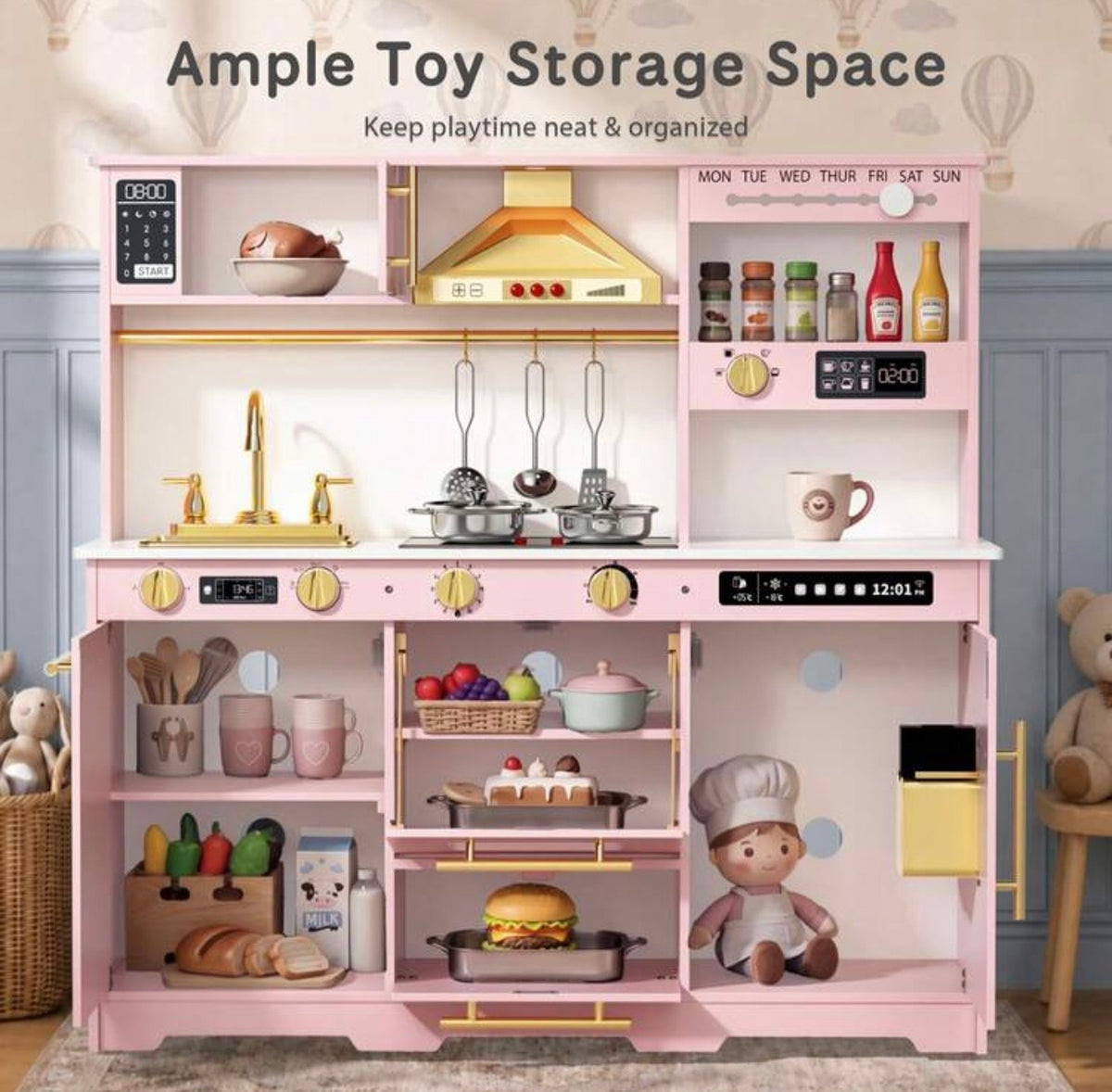 TidyMini RoséChef™ Interactive Play Kitchen with Lights, Sounds & Ice Maker